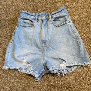 High waisted jean shorts